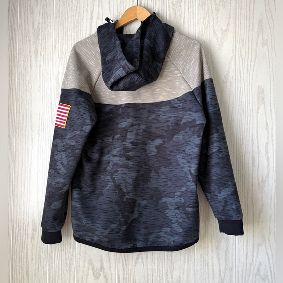 Freedom Industries Camo/Navy Full Zip Tech Hoodie Jacket Size M LNC - Picture 3 of 3